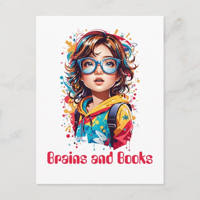 Back to school. School Girl Watercolor  Postcard (Front)
