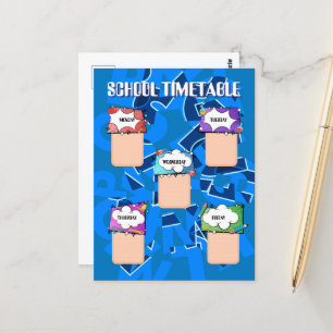 Back to school. SCHOOL TIMETABLE  Postcard