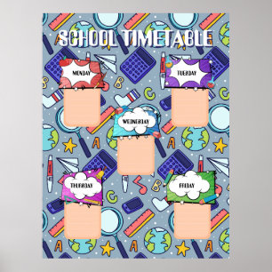 Back to school. SCHOOL TIMETABLE  Poster
