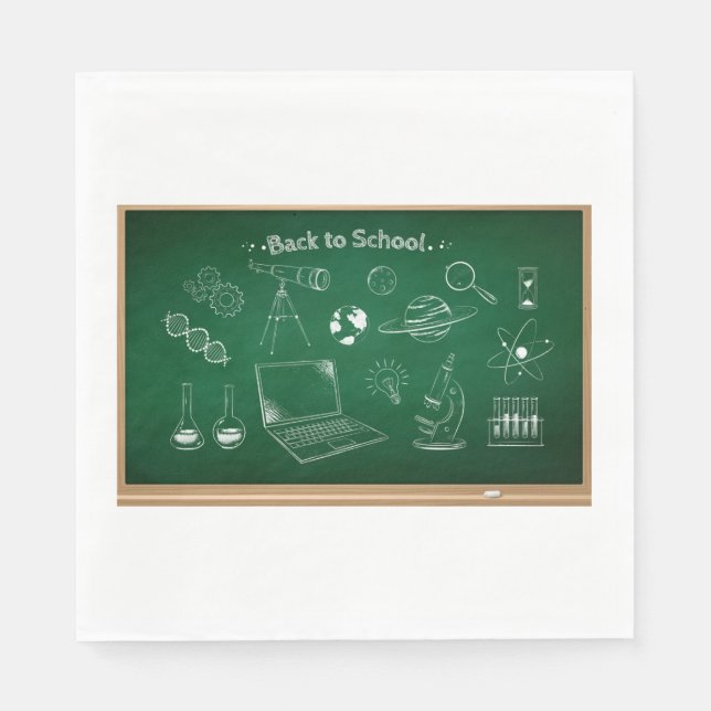 Back to School Science Chalkboard Education  Napkin (Front)