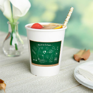 Back to School Science Chalkboard Education  Paper Cups