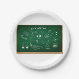 Back to School Science Chalkboard Education  Paper Plate