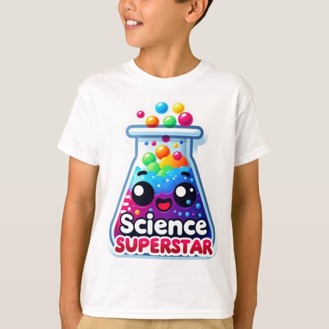 Back to school "Science Superstar" Pun T-Shirt (Front)