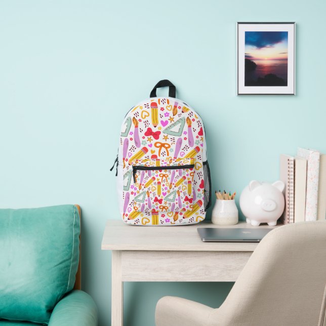 Back to School Seamless Patterns Printed Backpack (Insitu)