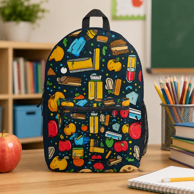 Back to School Seamless Patterns Printed Backpack (Back to School Seamless Patterns Printed Backpack)