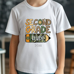 Back to School Second Grade Dude Camo Boy T-Shirt