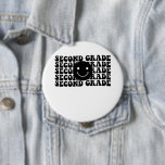 Back to School Second Grade Teacher 4 Inch Round Button<br><div class="desc">Second Grade Shirt,  Second Grade Teacher Shirt,  2nd Grade Teacher Shirt,  Grade 2 Teacher Shirt,  Second Grade Teacher Gift,  2nd Grade Tees</div>