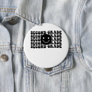 Back to School Second Grade Teacher 4 Inch Round Button