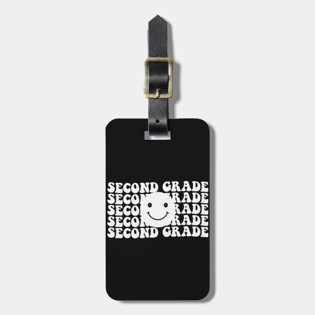 Back to School Second Grade Teacher Luggage Tag (Front Vertical)