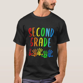 Back To School Second Grade Teacher Squad Handprin T-Shirt