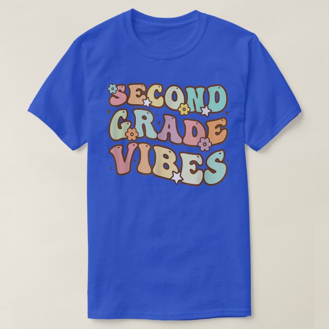 Back To School Second Grade Vibes Retro Teacher Wo T-Shirt (Design Front)