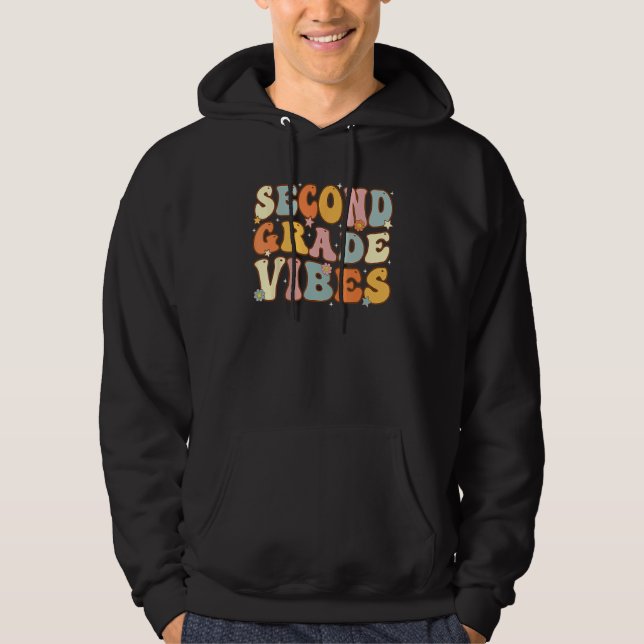 Back To School Second Grade Vibes Student Teacher  Hoodie (Front)