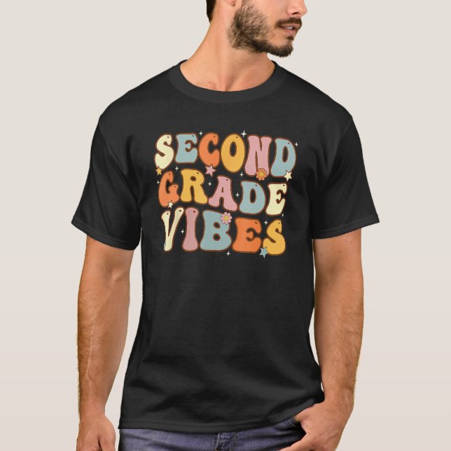 Back To School Second Grade Vibes Student Teacher  T-Shirt (Front)