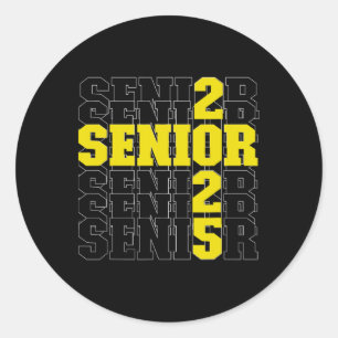 Back To School Senior 2025 Classic Round Sticker