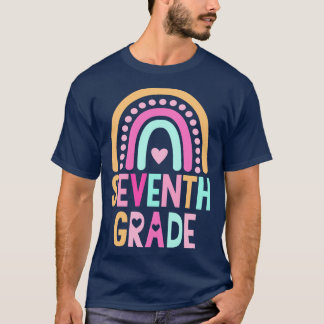 Back To School seventh Grade Rainbow Kids Women Me T-Shirt