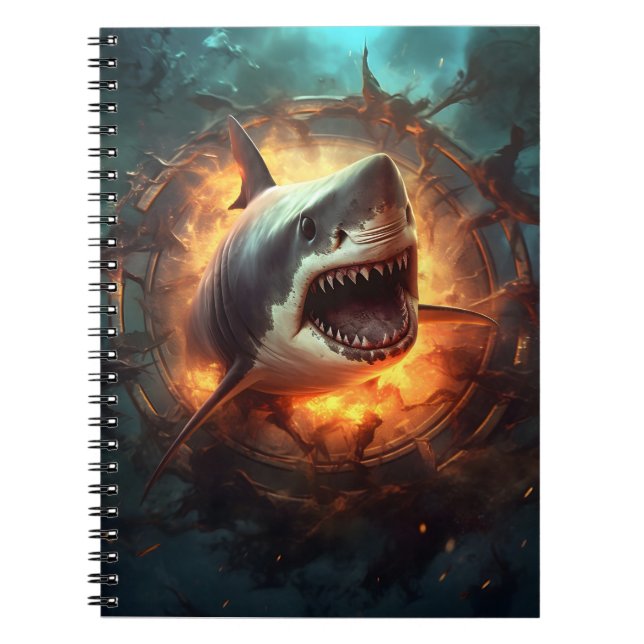 Back To School Shark Attack Ocean Animal Shark Notebook (Front)