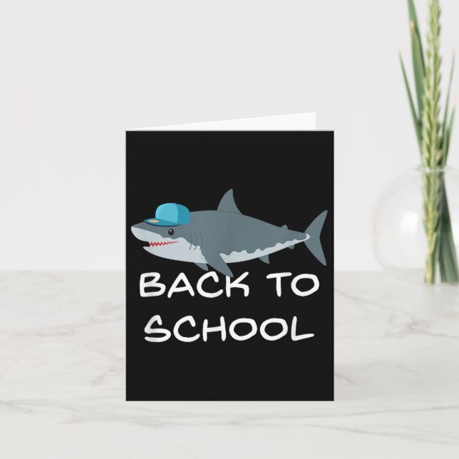 Back To School Shark Cap Shark Lover Funny Sarcast Card (Front)