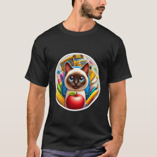 Back To School Siamese Cat Boys Girls Student Kids T-Shirt