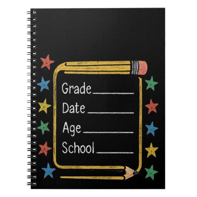 Back to School Sign | First Day of School Notebook (Front)