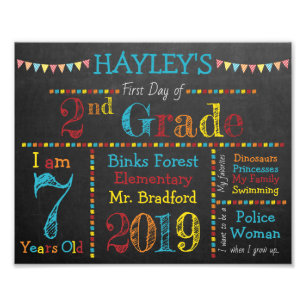 Back to School Sign - Primary Colours - First Day