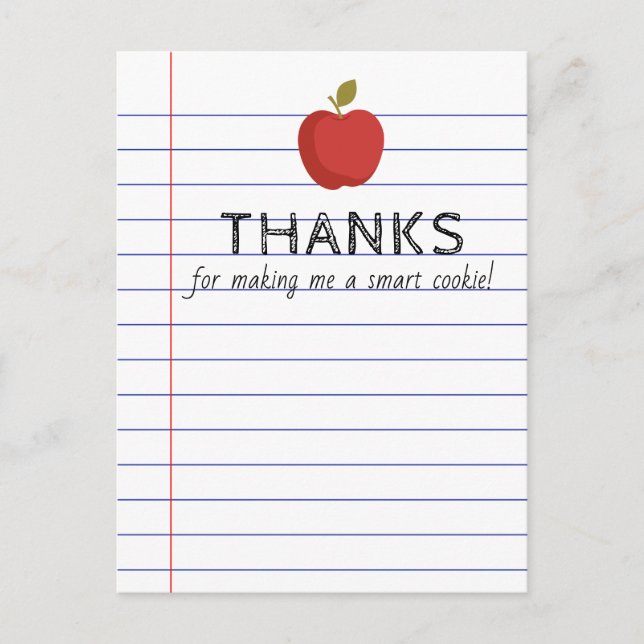 Back to School Smart Cookie Card for Teacher (Front)