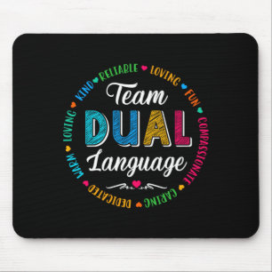 Back to school squad students cute dual language mouse pad