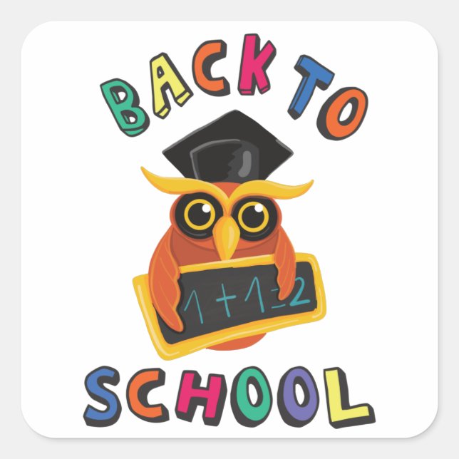 Back to school square sticker (Front)