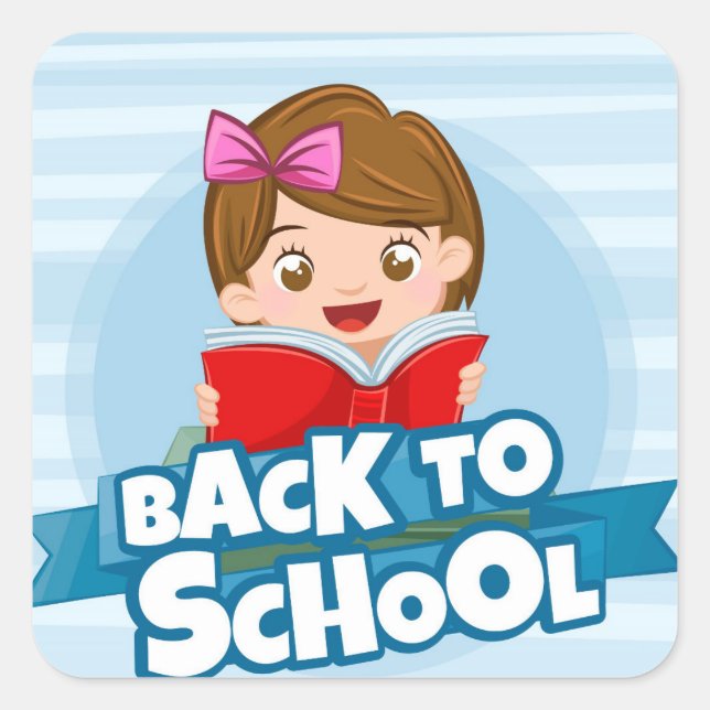 Back To School Square Sticker (Front)