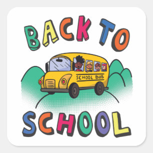 Back to school square sticker