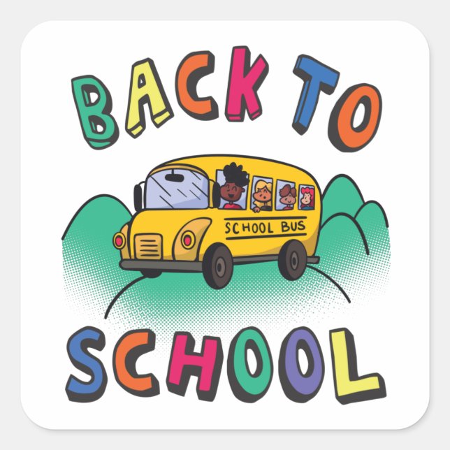 Back to school square sticker (Front)