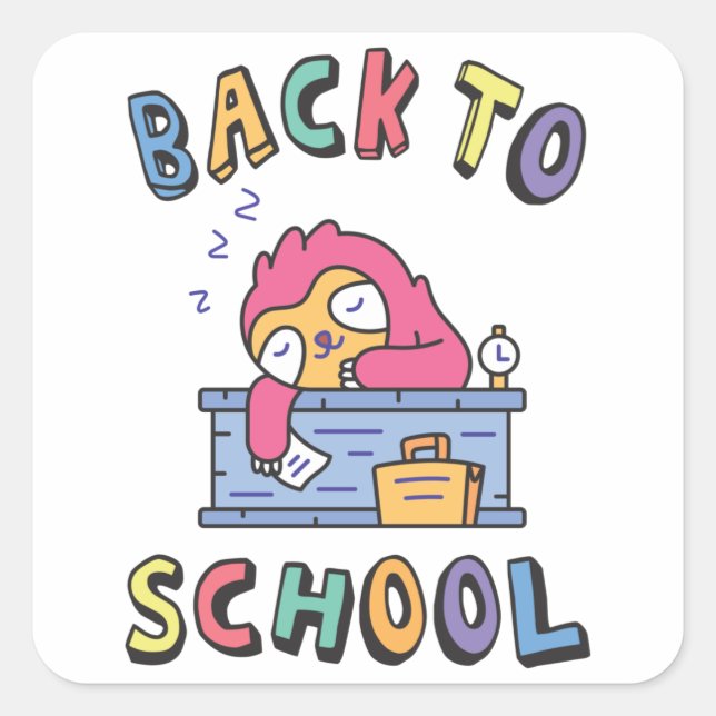 Back to school square sticker (Front)