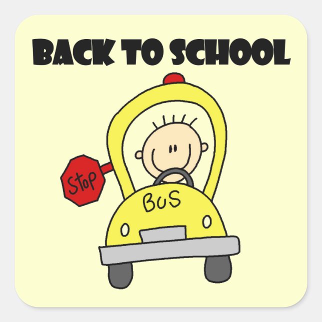 Back to School Square Sticker (Front)