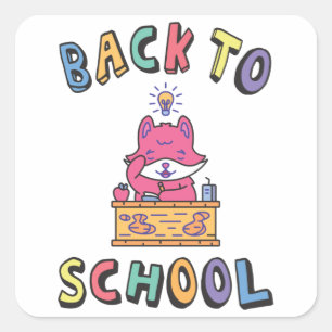 Back to school square sticker