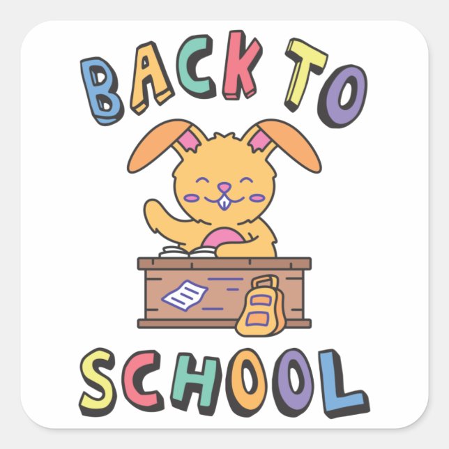 Back to school square sticker (Front)