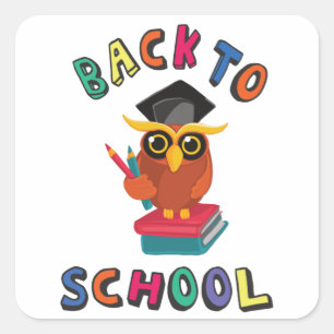 Back to school square sticker