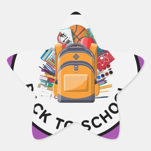 back to school star sticker (Front)