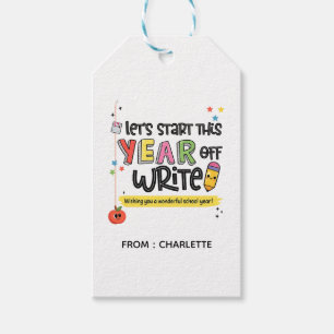 Back To School Start The Year Off Write Gift Tag, Tags