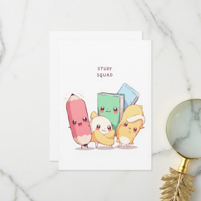 Back to School Study Squad Thank You Card (Front/Back In Situ)