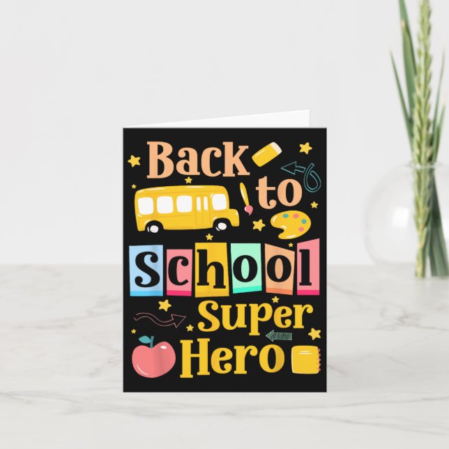 Back To School Super Hero Autumn Fall  Card (Front)