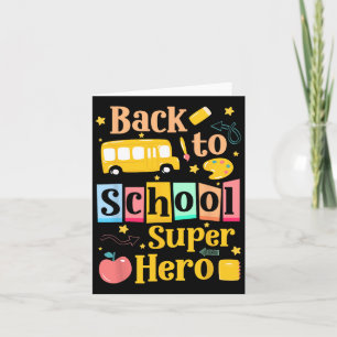Back To School Super Hero Autumn Fall Card
