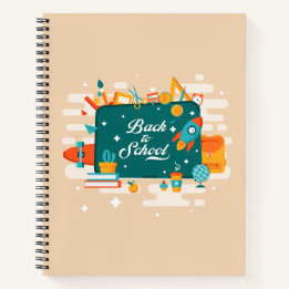 Back to School Supplies Cream Notebook