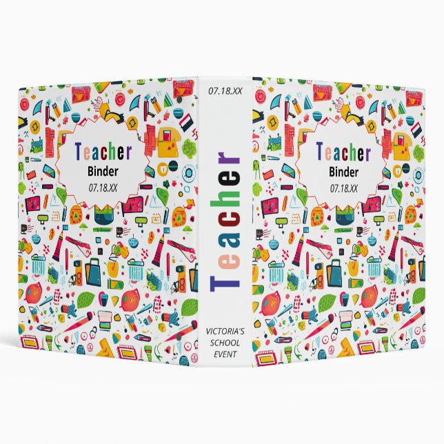   Back to School Supplies for  Teachers Binder (Background)