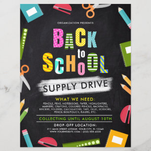 Back To School Supply Drive Chalk Streak Flyer