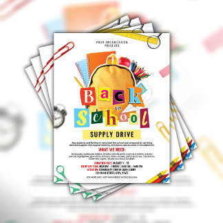 Back to School Supply Drive Flyer Template