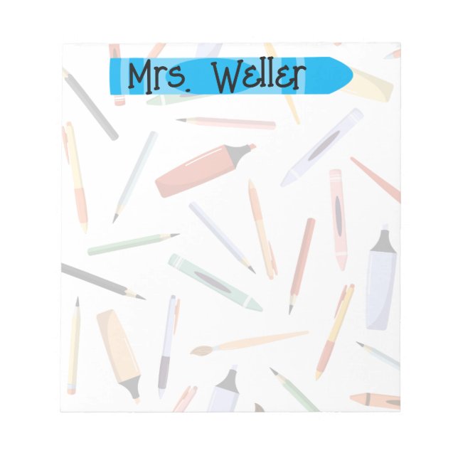 Back to School Supply Personalized  Notepad (Front)