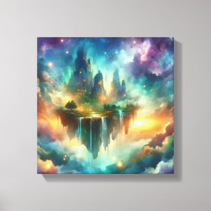 Back to School Surreal Floating Islands Art Canvas Print