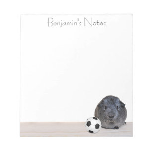 Back To School Sweet Grey Guinea Pig Soccer Ball Notepad