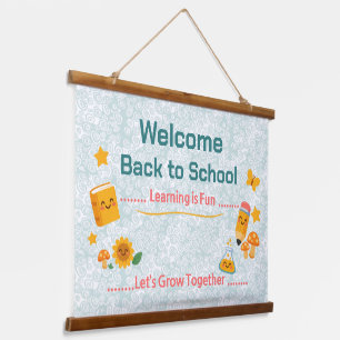 Back to School Tapestry Welcome Classroom Decor
