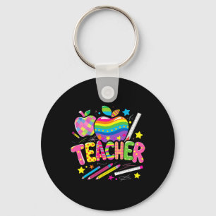 Back To School Teach Love Inspire Teacher Life Ins Keychain