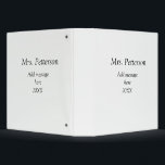 Back to school teacher appreciation add year class binder<br><div class="desc">Design</div>